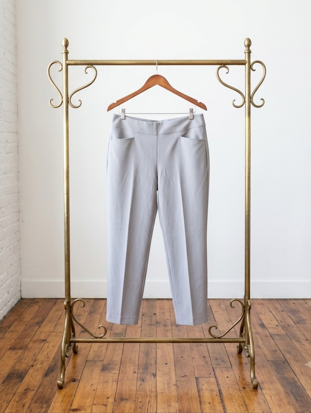 adidas Light Gray Track Joggers - Slim Straight Fit